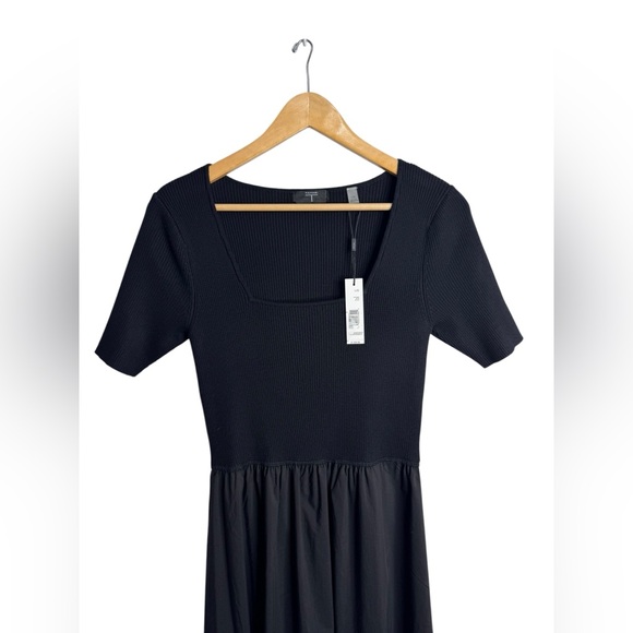 T-TAHARI SHORT SLEEVE SQUARE NECK MIDI DRESS NWT Large - Picture 6 of 7